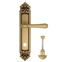 Дверная ручка Venezia CALLISTO WC-2 на планке PL96 французское золото + коричневый
