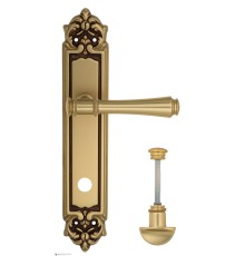 Дверная ручка Venezia CALLISTO WC-2 на планке PL96 французское золото + коричневый