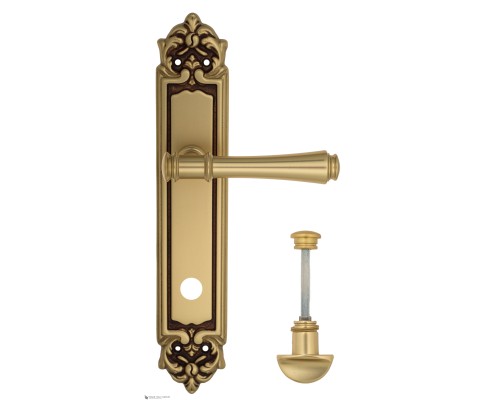 Дверная ручка Venezia CALLISTO WC-2 на планке PL96 французское золото + коричневый Дверная ручка Venezia CALLISTO WC-2 на планке PL96 французское золото + коричневый