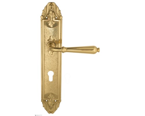 Дверная ручка Venezia CLASSIC CYL на планке PL90 полированная латунь Дверная ручка Venezia CLASSIC CYL на планке PL90 полированная латунь