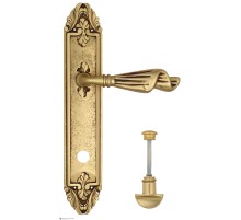 Дверная ручка Venezia OPERA WC-2 на планке PL90 французское золото + коричневый