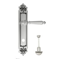 Дверная ручка Venezia PELLESTRINA WC-2 на планке PL96 натуральное серебро + черный