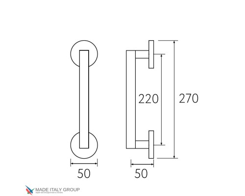 Ручка скоба Fratelli Cattini GRACIA 300мм (250мм) D1P-CS матовый хром Ручка скоба Fratelli Cattini GRACIA 300мм (250мм) D1P-CS матовый хром