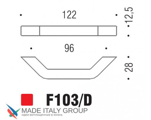 Ручка скоба модерн COLOMBO DESIGN F103D-CR полированный хром 96 мм