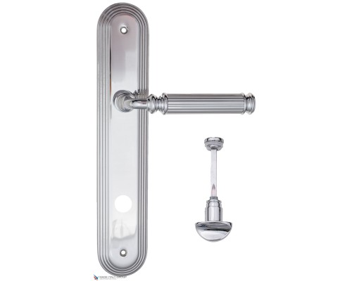 Дверная ручка на планке Fratelli Cattini ENCIA WC-2 PL288-CR полированный хром Дверная ручка на планке Fratelli Cattini ENCIA WC-2 PL288-CR полированный хром