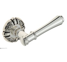 Дверная ручка Venezia CALLISTO D5 натуральное серебро + черный