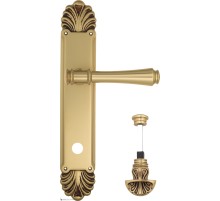 Дверная ручка Venezia CALLISTO WC-4 на планке PL87 французское золото + коричневый