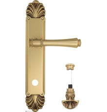 Дверная ручка Venezia CALLISTO WC-4 на планке PL87 французское золото + коричневый