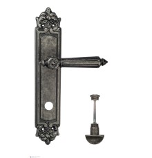 Дверная ручка Venezia CASTELLO WC-2 на планке PL96 античное серебро