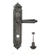 Дверная ручка Venezia CASTELLO WC-2 на планке PL96 античное серебро