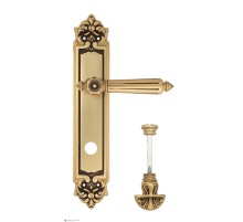 Дверная ручка Venezia CASTELLO WC-4 на планке PL96 французское золото + коричневый