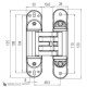 KUBICA HYBRID K6360 38 CM CR.SAT петля скрытая универсальная асимметричная, цвет МАТОВЫЙ ХРОМ (60kg)
