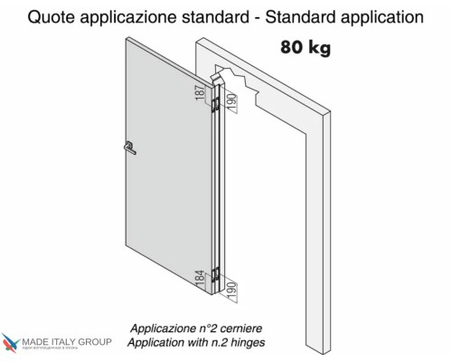 KUBICA HYBRID K6380 38 NS петля скрытая универсальная асимметричная, цвет МАТОВЫЙ НИКЕЛЬ (80 kg)