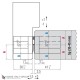 KUBICA K2760CM DXSX, AV петля скрытая универсальная ЗОЛОТО САТИНИРОВАННОЕ (60 kg)