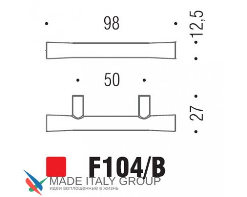 Ручка скоба модерн COLOMBO DESIGN F104B-CR полированный хром 50 мм Ручка скоба модерн COLOMBO DESIGN F104B-CR полированный хром 50 мм