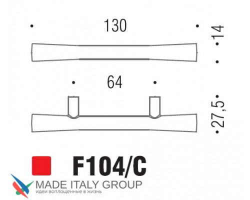 Ручка скоба модерн COLOMBO DESIGN F104C-CM матовый хром 64 мм Ручка скоба модерн COLOMBO DESIGN F104C-CM матовый хром 64 мм