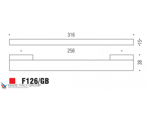 Ручка скоба модерн COLOMBO DESIGN F126GB-NM матовый черный 256 мм Ручка скоба модерн COLOMBO DESIGN F126GB-NM матовый черный 256 мм
