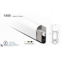 Автоматический порог накладной Venezia 1450/900-700 мм, регулировка 1 уровень, серебристый