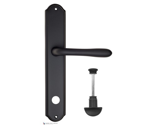 Дверная ручка на планке Fratelli Cattini EMMA WC-2 PL02-NM матовый черный Дверная ручка на планке Fratelli Cattini EMMA WC-2 PL02-NM матовый черный