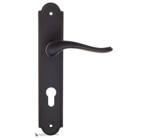 Дверная ручка на планке Fratelli Cattini LAVERA CYL PL257-NM матовый черный Дверная ручка на планке Fratelli Cattini LAVERA CYL PL257-NM матовый черный