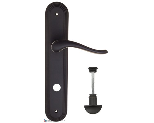 Дверная ручка на планке Fratelli Cattini LAVERA WC-2 PL288-NM матовый черный