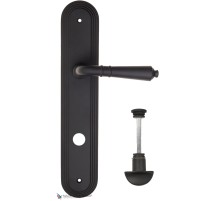 Дверная ручка на планке Fratelli Cattini TOSCANA WC-2 PL288-NM матовый черный