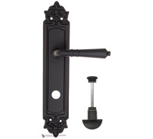 Дверная ручка на планке Fratelli Cattini TOSCANA WC-2 PL96-NM матовый черный