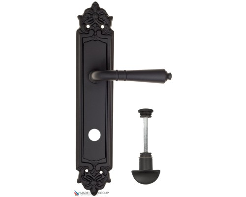 Дверная ручка на планке Fratelli Cattini TOSCANA WC-2 PL96-NM матовый черный