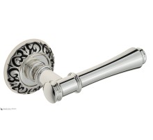 Дверная ручка Venezia CALLISTO D4 натуральное серебро + черный