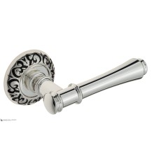 Дверная ручка Venezia CALLISTO D4 натуральное серебро + черный