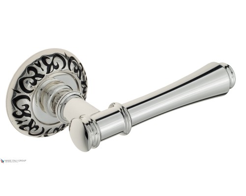 Дверная ручка Venezia CALLISTO D4 натуральное серебро + черный