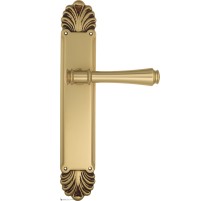 Дверная ручка Venezia CALLISTO на планке PL87 французское золото + коричневый