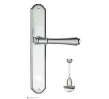 Дверная ручка Venezia CALLISTO WC-2 на планке PL02 матовый хром / полированный хром