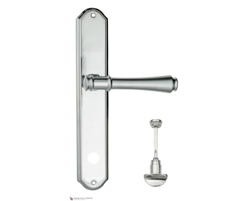 Дверная ручка Venezia CALLISTO WC-2 на планке PL02 матовый хром / полированный хром Дверная ручка Venezia CALLISTO WC-2 на планке PL02 матовый хром / полированный хром