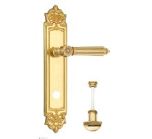 Дверная ручка Venezia CASTELLO WC-2 на планке PL96 полированная латунь