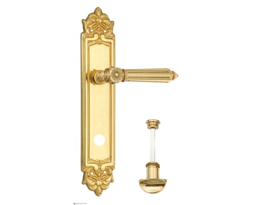 Дверная ручка Venezia CASTELLO WC-2 на планке PL96 полированная латунь Дверная ручка Venezia CASTELLO WC-2 на планке PL96 полированная латунь