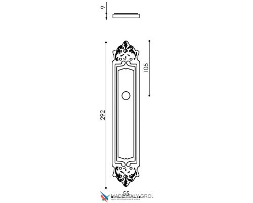 Дверная ручка Venezia CASTELLO WC-2 на планке PL96 полированная латунь Дверная ручка Venezia CASTELLO WC-2 на планке PL96 полированная латунь