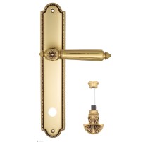 Дверная ручка Venezia CASTELLO WC-4 на планке PL98 французское золото + коричневый