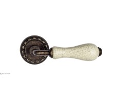 Дверная ручка Venezia COLOSSEO белая керамика паутинка D2 античная бронза