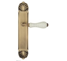 Дверная ручка Venezia COLOSSEO белая керамика паутинка на планке PL87 матовая бронза