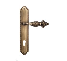 Дверная ручка Venezia LUCRECIA CYL на планке PL98 матовая бронза