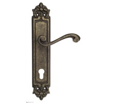 Дверная ручка Venezia VIVALDI CYL на планке PL96 античная бронза