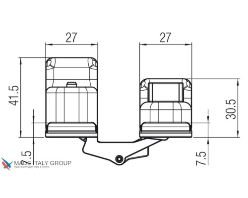 KUBICA K2760CM DXSX, NR петля скрытая универсальная ЧЕРНЫЙ (60 kg)