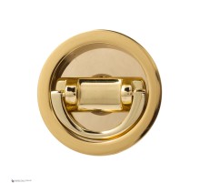 Ручка для раздвижной/распашной двери на круглом основании Venezia U155 полированная латунь