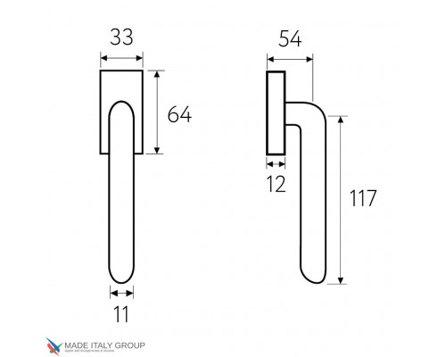 Ручка оконная Fratelli Cattini LINEA FW 8-BS матовая латунь Ручка оконная Fratelli Cattini LINEA FW 8-BS матовая латунь