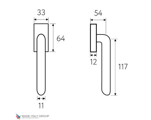 Ручка оконная Fratelli Cattini LINEA FW 8-BS матовая латунь Ручка оконная Fratelli Cattini LINEA FW 8-BS матовая латунь