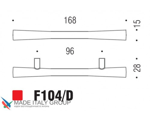 Ручка скоба модерн COLOMBO DESIGN F104D-CR полированный хром 96 мм