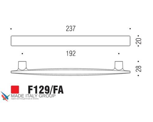 Ручка скоба модерн COLOMBO DESIGN F129FA-NM матовый черный 192 мм Ручка скоба модерн COLOMBO DESIGN F129FA-NM матовый черный 192 мм