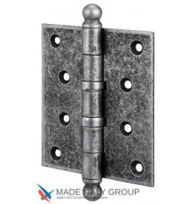 136FA403 Петля дверная универсальная с колпачком ALDEGHI PREMIUM 102x76x3 античное серебро