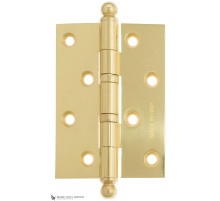 Дверная петля универсальная с круглым колпачком Fratelli Cattini CR102 102x75x3 OLV пол. латунь